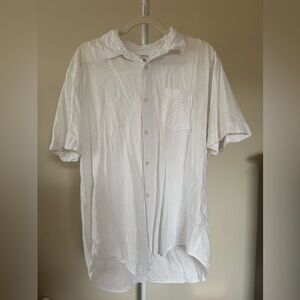 Marfinno White Linen Blend Button Down Shirt - XL